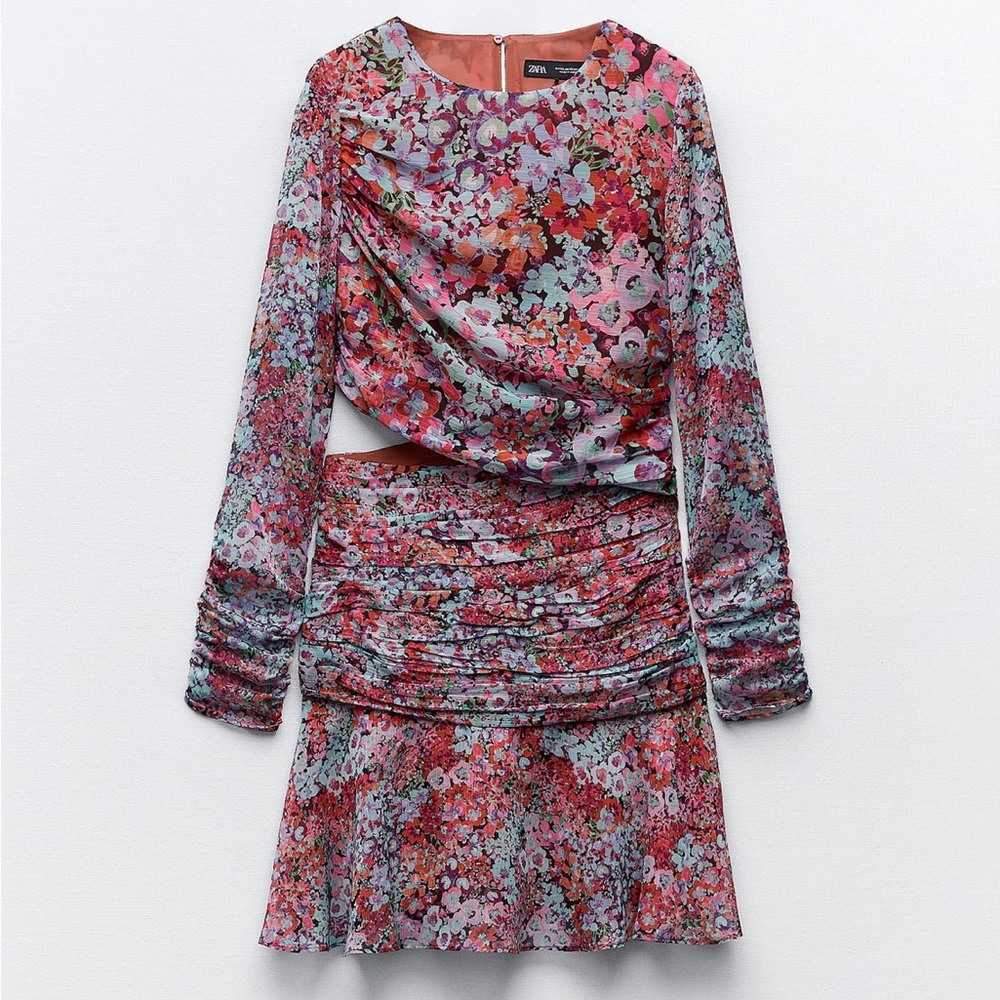 ZARA floral print mini dress NWT $59.90 - Picture 1 of 9